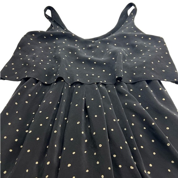 Aritzia Babaton 100% Silk Polka Dots Layered Women's Black Sleeveless Dress - Picture 3 of 8